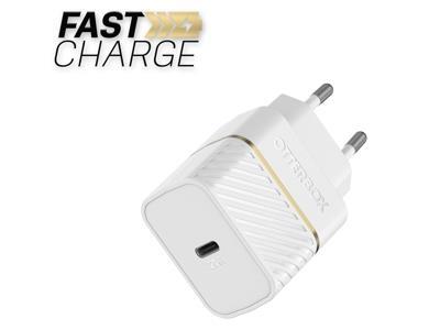 OtterBox Wall Charger - Adaptateur secteur - 20 Watt (USB-C) - blanc - Europe (sauf Royaume-Uni, Irlande, Malte et Chypre)