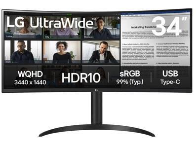 LG UltraWide 34WR55QK-B - cran LED - incurv - 34" - HDR