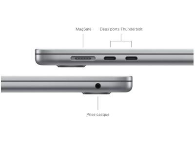 Apple MacBook Air 15.3" - M3 - 8 Go - 512 Go SSD - Franais - gris sidral