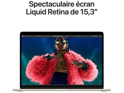 Apple MacBook Air - 15.3" - M3 - 8 Go RAM - 256 Go SSD - Franais - lumire des toiles