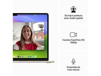 Apple MacBook Air - 15.3" - M3 - 8 Go RAM - 256 Go SSD - Franais - lumire des toiles