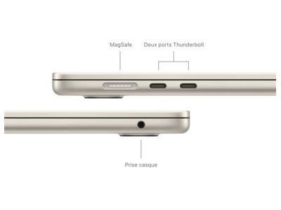 Apple MacBook Air - 15.3" - M3 - 8 Go RAM - 256 Go SSD - Franais - lumire des toiles