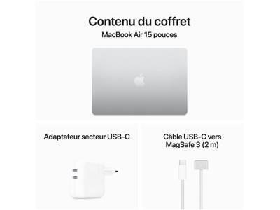 Apple MacBook Air - 15.3" - M3 - 16 Go - 512 Go SSD - Franais - argent