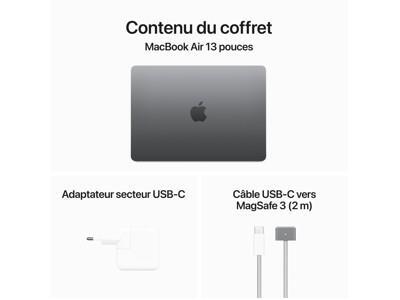 Apple MacBook Air 13,6\'\' - M3 - 16Go - 256Go SSD - anglais international - gris sidral