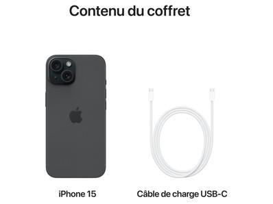 Apple iPhone 15 - Noir - 5G smartphone - 256 Go - GSM