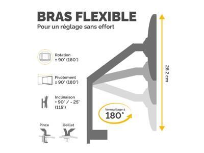 Fellowes - kit de montage - bras rglable - pour moniteur - noir, RAL 9017