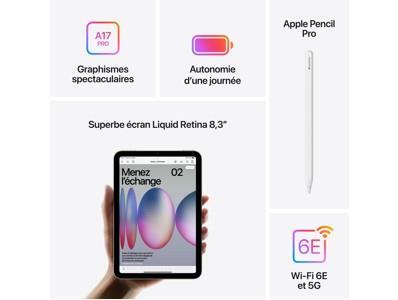  iPad mini Wi-Fi + 5G - 256 Go - bleu