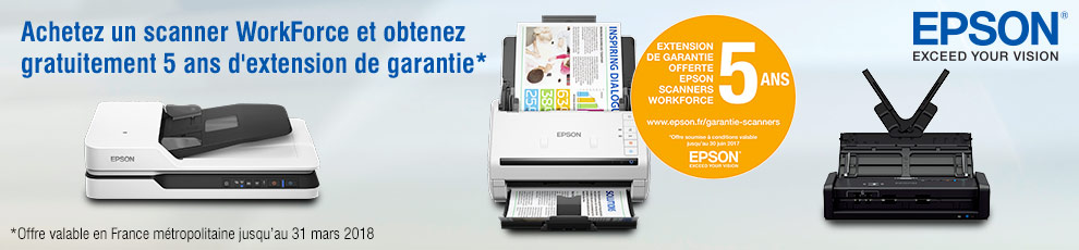5 ans de garantie offerts sur les scanners Epson 5 ans de garantie offerts sur les scanners Epson