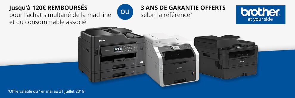 Brother vous remboursement jusqu'à 120¤ pour l'achat d'une imprimante Brother vous remboursement jusqu'à 120¤ pour l'achat d'une imprimante