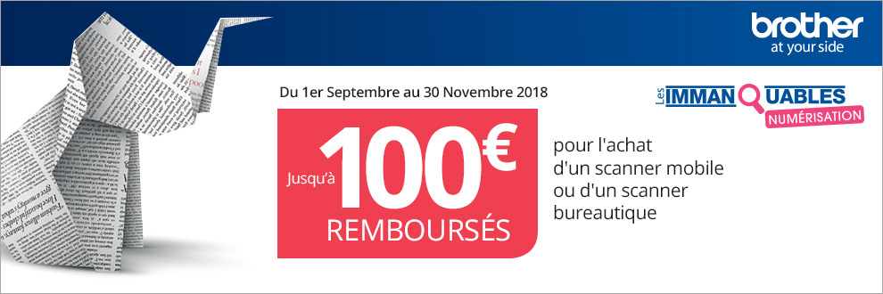 Profitez jusqu'à 100¤ remboursés pour l'achat d'une solution de numérisation