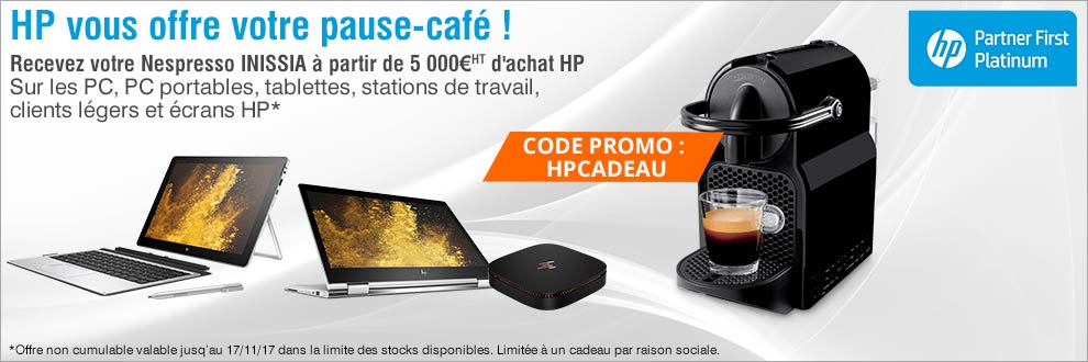 Recevez votre Nespresso INISSIA à partir de 5 000¤HT d'achat HP