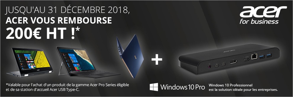 offre de remboursement Acer - gamme Acer Pro Series
