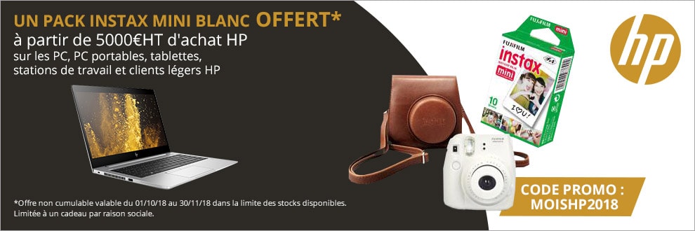 Offre cadeau HP instax mini blanc