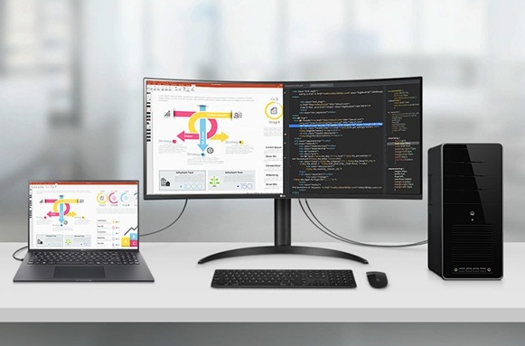 LG UltraWide 34WR55QK-B - écran LED - incurvé - 34 pouces - HDR