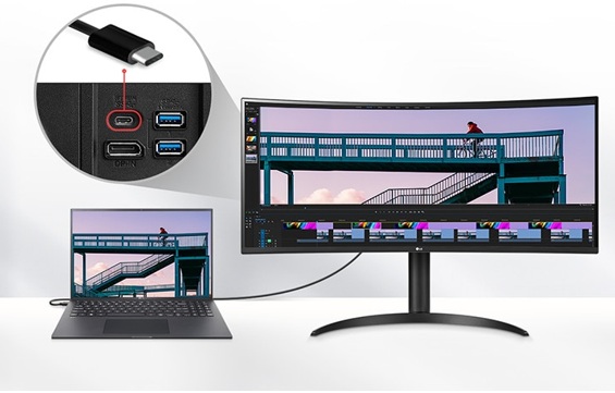 LG UltraWide 34WR55QK-B - écran LED - incurvé - 34 pouces - HDR