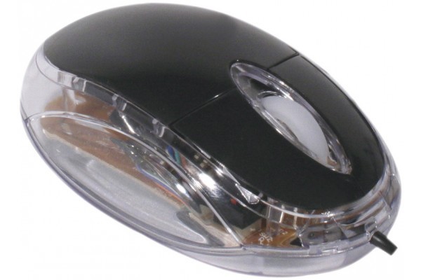 Mini Souris Optique Lumineuse Budget - Noire Usb