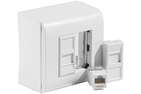 Boîtier Mur 2Xrj45 Cat 5E Complet