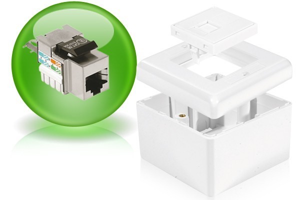 Boîtier Mural En Saillie Cat5E - 2 Rj45 Blinde