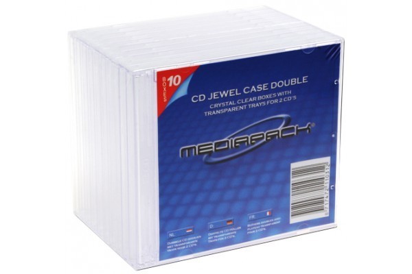 Pack 10 Boitiers Cd Jewelbox Std 2 Cd Transparents