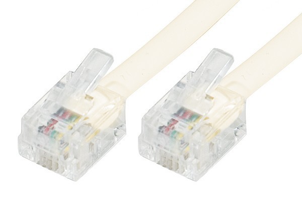 Câble Téléphonique Spiralé Blanc 4P4C RJ9 - Longueur 28 Cm - Pour Combiné Téléphone, Standard