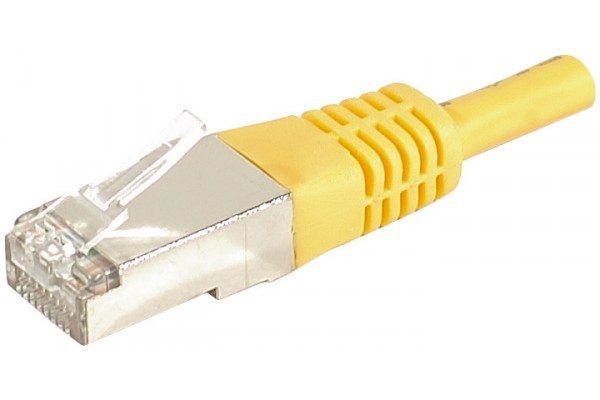 Cavo RJ45 UTP CAT5e 2 Metri Giallo: Patch Cord Con Connettori Dorati, 100 Ohm, Guaina PVC, Per Rete LAN