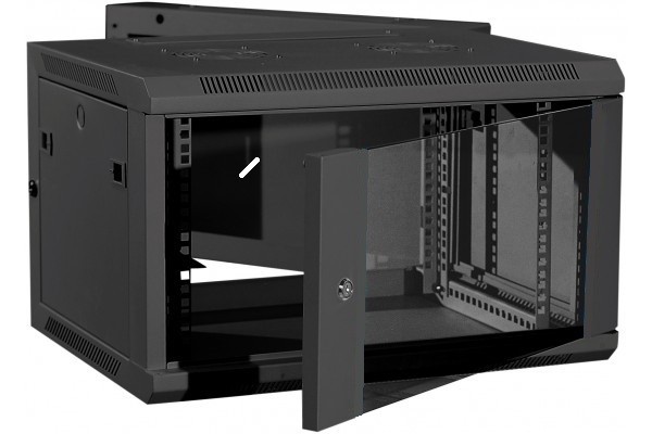 Coffret Pivotant 19 9U Noir Prof 550 Mm