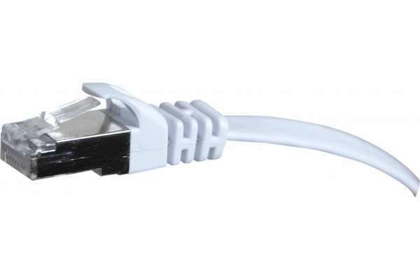 Cordon RJ45 plat catgorie 6 U/FTP snagless blanc - 2 m