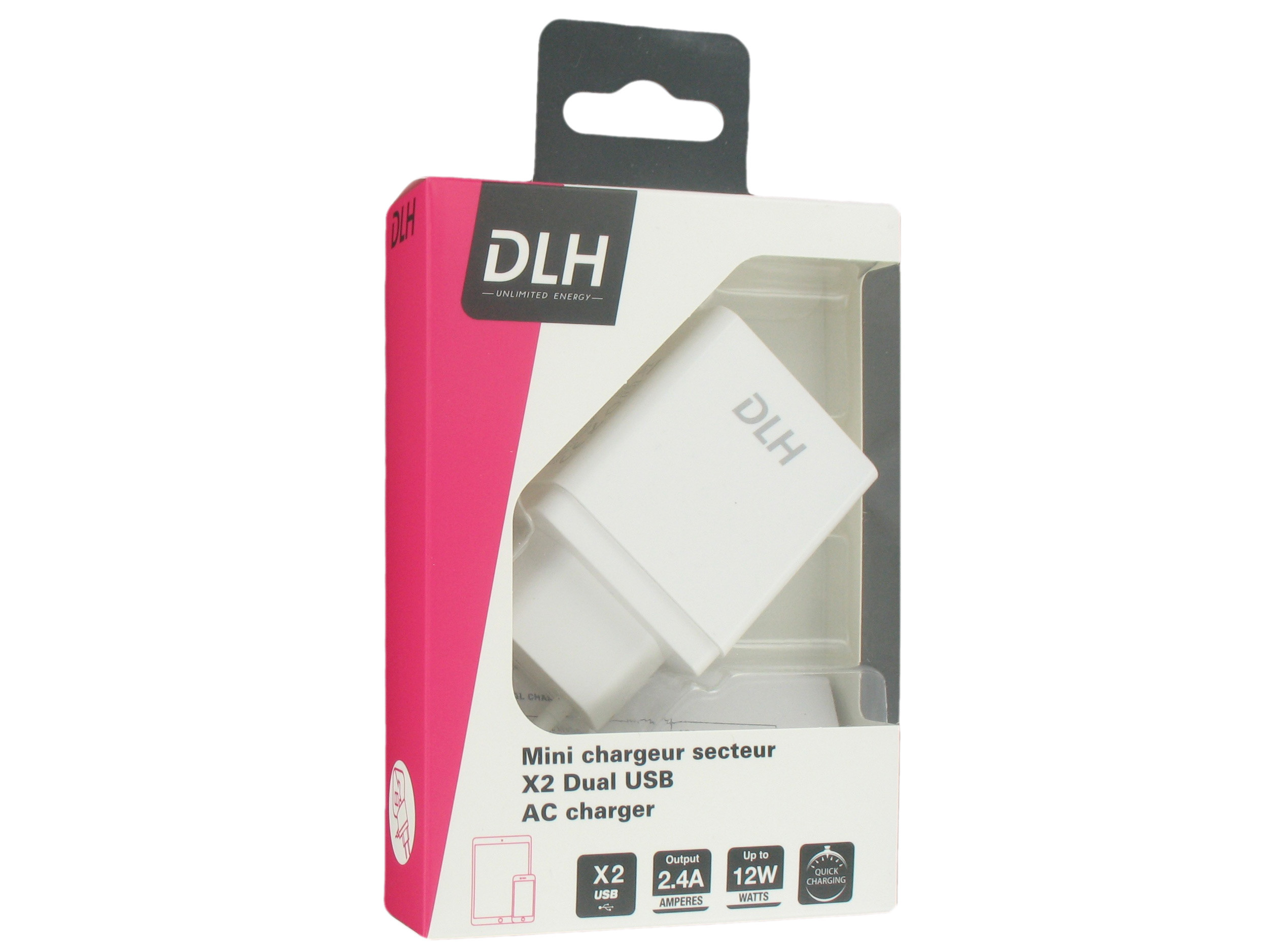 DLH Energy Dlh Chargeur Secteur Ports Usb 12W Taille 2 Blanc de Inmac Wstore