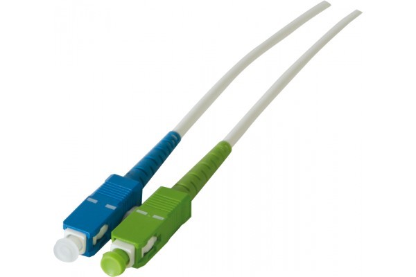 Câble Fibre Optique SC/APC Simplex 9/125 OS2 Blanc 3m - Pour Connexion FTTH | BeMatik