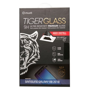 Muvit - Tiger Glass - verre trempe incurve + applicateur - Samsung Galaxy A8 2018