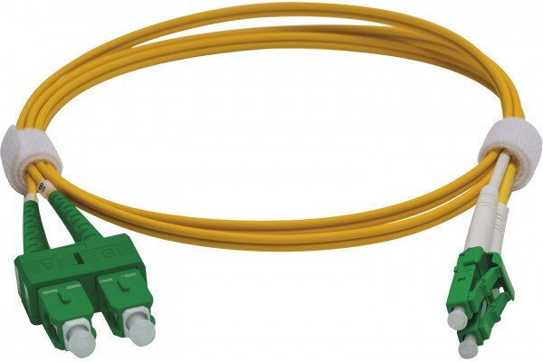 Jarretire duplex 2.0 mm OS2 SC-APC/LC-APC jaune - 2 m