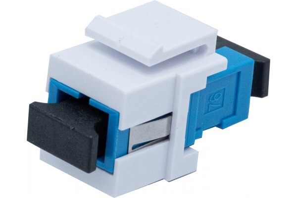Traverse optique SC / SC Simplex UPC bleue format keystone (sachet de 10 pcs)