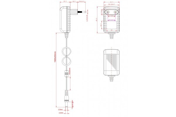 Bloc d'alimentation 5 V 2 A - Jack 5,5 x 2,5 mm