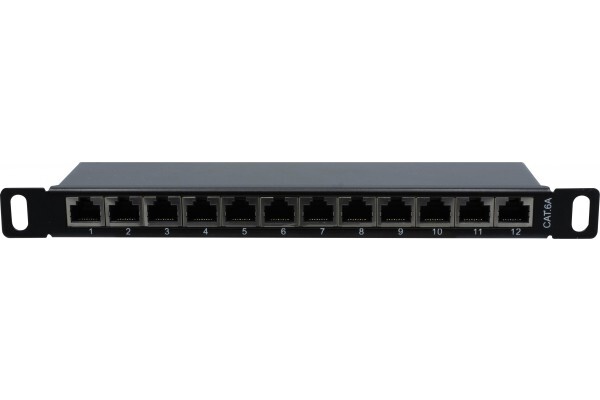 PANNEAU 10 0,5U 12 PORTS CAT6A STP