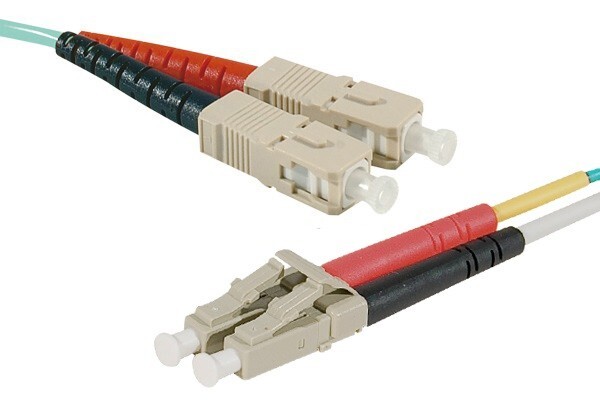 Jarretire duplex HD OM4 SC-UPC/LC-UPC aqua - 2 m