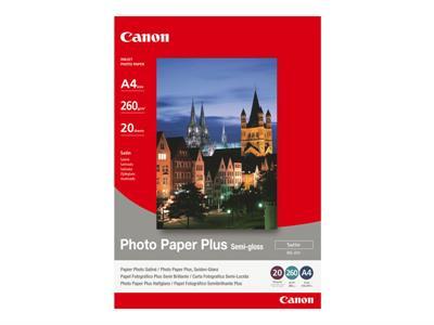 Canon Photo Paper Plus SG-201 - papier photo - semi-brillant - 20 feuille(s) - A4 - 260 g/m