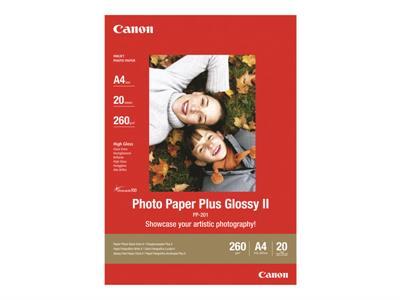 Canon Photo Paper Plus Glossy II PP-201 - papier photo - brillant - 20 feuille(s) - 130 x 180 mm - 260 g/m