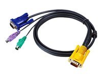 Aten Noir Kvm Câble De Raccordement [1X Sphd 15 Mâle - 2X Ps/2 Mâle, Vga Mâle] 1.80 M - Image 4
