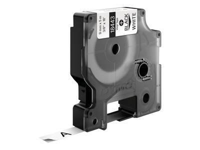 DYMO IND - Vinyle - adhsif - noir sur blanc - Rouleau (0,9 cm x 5 m) 1 cassette(s) bande d\'tiquettes - pour LabelMANAGER 210, 280, 360, 420, PnP; Rhino 4200, 5200; RhinoPRO 6000