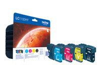 Brother LC1100HY - pack de 4 - a rendement eleve - noir, jaune, cyan, magenta - original - cartouche d'encre