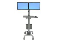 Ergotron Neo-Flex WideView WorkSpace chariot - Technologie brevetee Constant Force - pour 2 ecrans LCD/clavier/souris/CPU/scanner de codes barres - double - bicolore gris