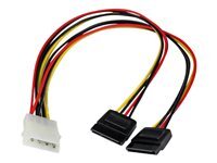 StarTech.com Cable d'Alimentation Adaptateur en Y Molex vers Double SATA - 30 cm - 1x LP4 Male - 2x SATA Power Receptacle - adaptateur secteur - alimentation interne 4 plots pour alimentation SATA