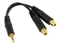 StarTech.com Cable repartiteur stereo de 15 cm - Mini-jack 3,5 mm male vers 2x mini-jack 3,5 mm femelle - repartiteur audio - 15.2 cm