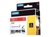 Dymo Ruban d'étiquetage vinyle 12 mm x 5,5 m rouge - texte blanc, compatible RHINO et LabelManager