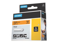 Dymo S0718490 ruban vinyle 12 mm x 5,5 m noir sur - vue 1