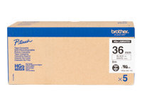Brother HGE-261V5 - ruban lamine - 5 cassette(s) - Rouleau (3,6 cm x 8 m)