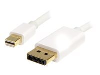 StarTech.com Cable adaptateur Mini DisplayPort vers DisplayPort 1.2 2m - Cordon Mini DP a DP - Support HBR2 - M/M - DisplayPort 4K - Blanc - Cable DisplayPort - 2 m