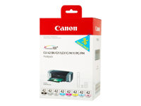 Canon CLI-42 BK/GY/LG/C/M/Y/PC/PM Multipack - pack de 8 - gris, jaune, cyan, magenta, gris clair, photo cyan, photo magenta - original - reservoir d'encre