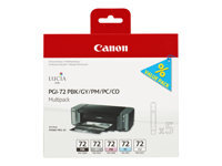 Canon PGI-72 PBK/GY/PM/PC/CO Multipack - pack de 5 - gris, photo noire, photo cyan, photo magenta, optimiseur de couleurs - original - reservoir d'encre