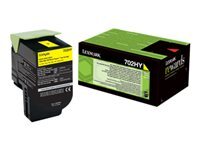 Lexmark 702HY jaune original cartouche de toner LCCP LRP
